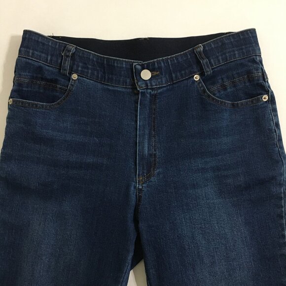 K-Fashion Made in Korea Stretchy Jean Elastic Waist Womens Size 28 Bootcut Denim - Picture 2 of 12